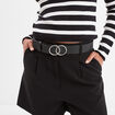 Ceinture boucle entrelacée noir femme