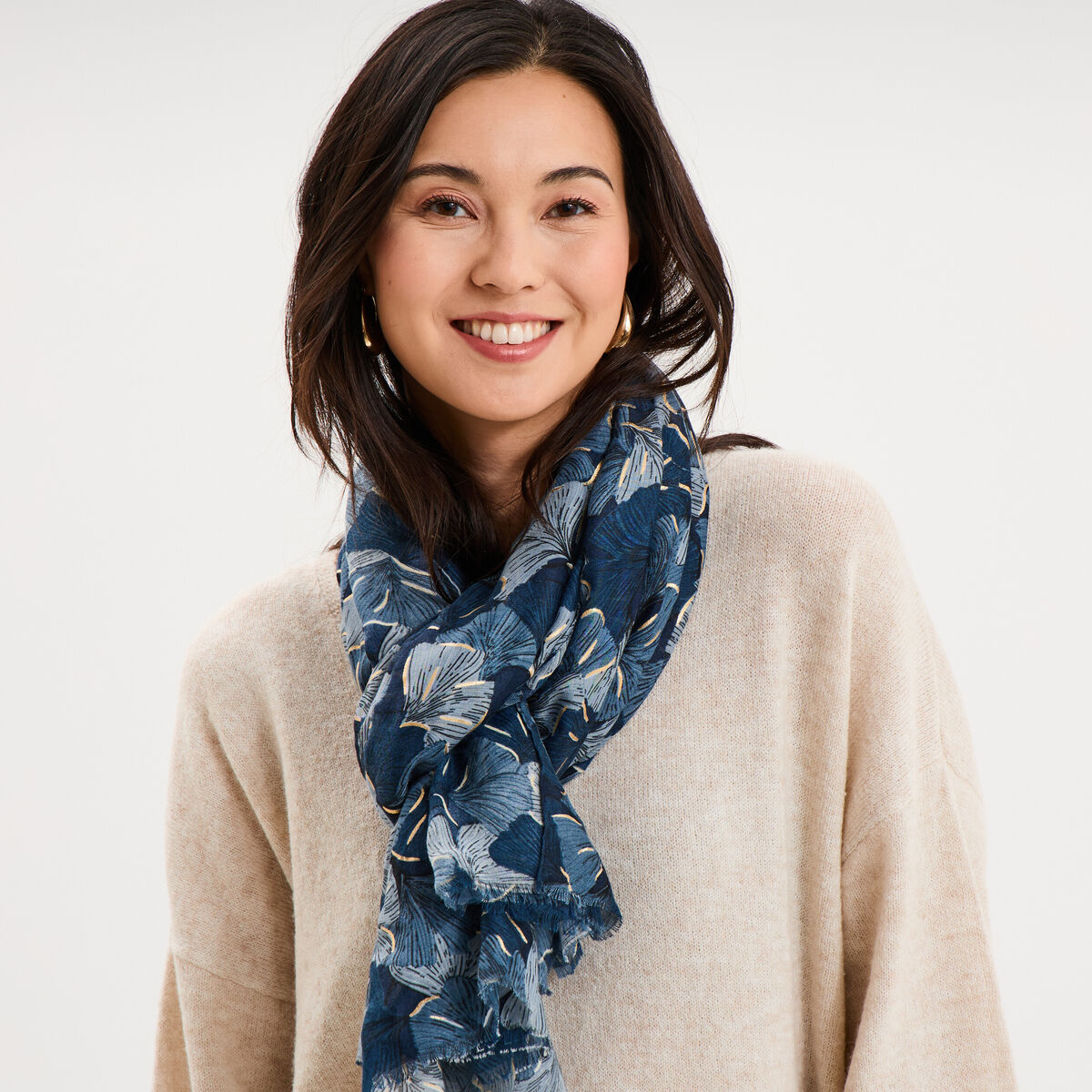Foulard bleu femme
