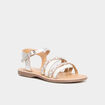 Sandales plates en cuir blanc fille
