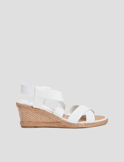 Sandales compensées blanc femme