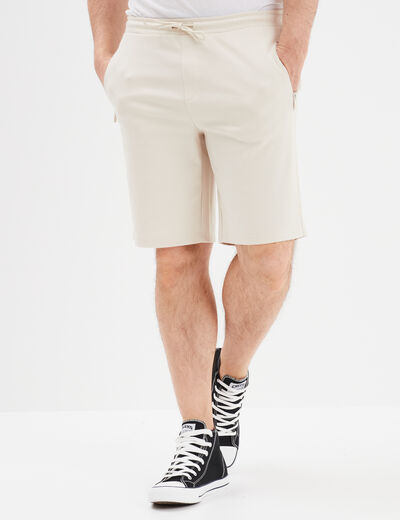 Short de jogging droit Liberto ecru homme