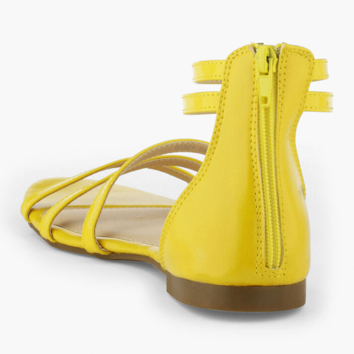 Sandales talon couvert zippé femme jaune