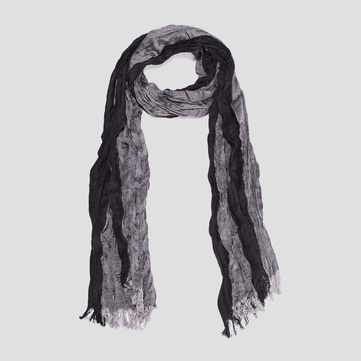 Foulard effet froiss&eacute; noir homme