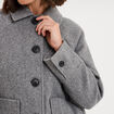 Veste courte oversize boutonn&eacute;e gris femme