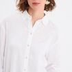 Chemise oversize lin m&eacute;lang&eacute; blanc femme