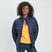 Doudoune légère droite courte bleu marine femme