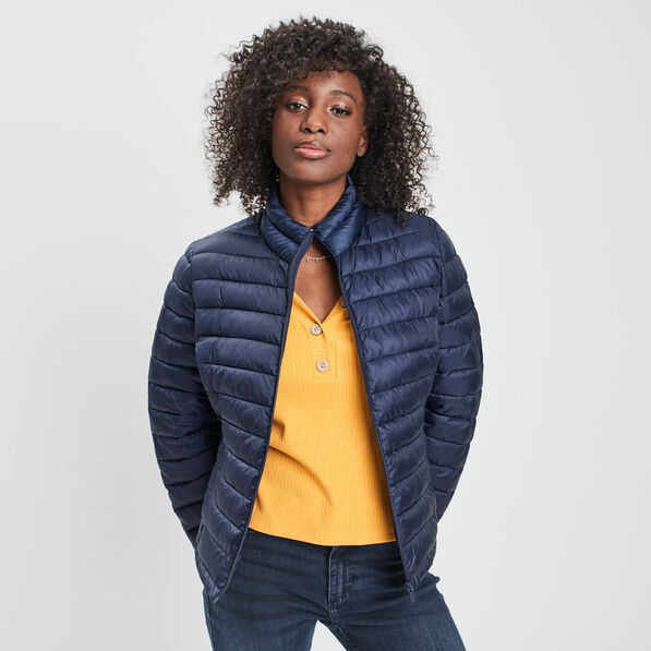 doudoune legere droite courte bleu marine femme Doudoune légère droite courte bleu marine femme