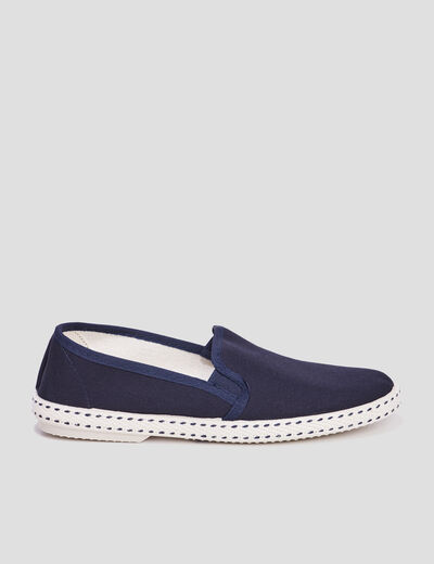 Espadrilles plates à détails tressés bleu homme