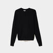 Pull en maille textur&eacute;e col rond noir homme