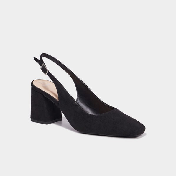 escarpins slingback suedine noir femme Escarpins slingback suédine noir femme
