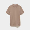 Polo textur&eacute; manches courtes coton marron homme