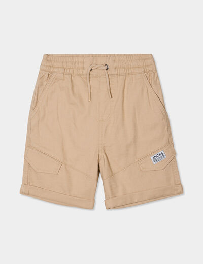 Short cargo regular coton sable garçon