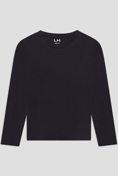 T-shirt manches longues noir garçon