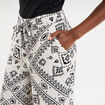 Pantalon large taille &eacute;lastiqu&eacute;e blanc femme