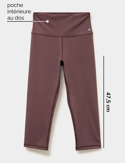 Legging corsaire de sport stretch mauve femme
