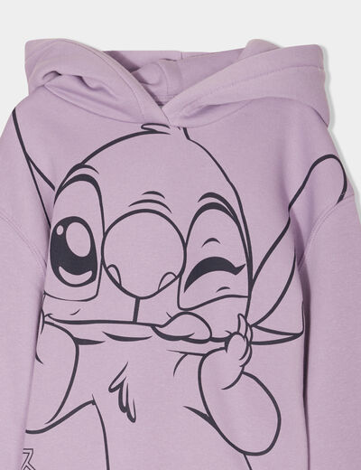 Sweat à capuche hoodie Stitch parme fille
