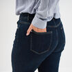 Jean taille haute wide leg cropped denim brut femme grande taille