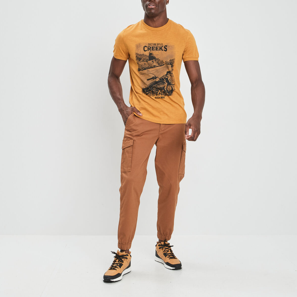 Pantalon cargo camel homme