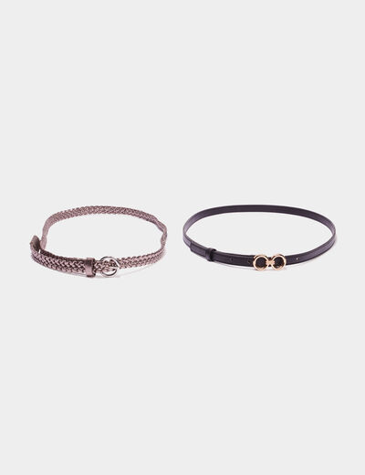 Lot 2 ceintures multicolore femme