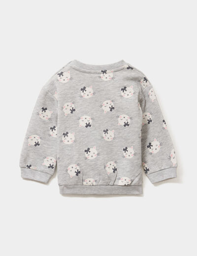 Ensemble sweat et legging gris clair bébé fille