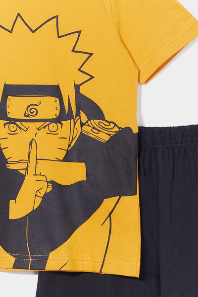 Ensemble pyjama short Naruto jaune moutarde garçon