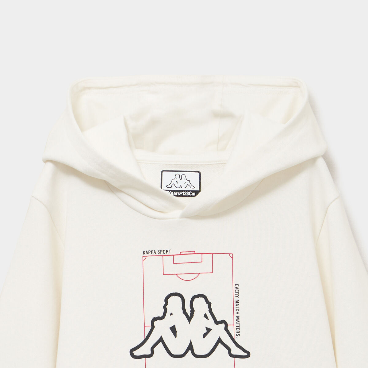 Sweat hoodie poches zipp&eacute;es Kappa blanc gar&ccedil;on