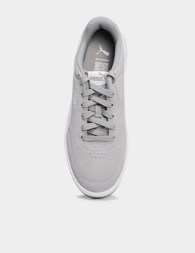 Baskets &agrave; lacets en cuir Puma Clean SD gris homme