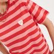 T-shirt droit &agrave; manches courtes coton rouge coquelicot femme