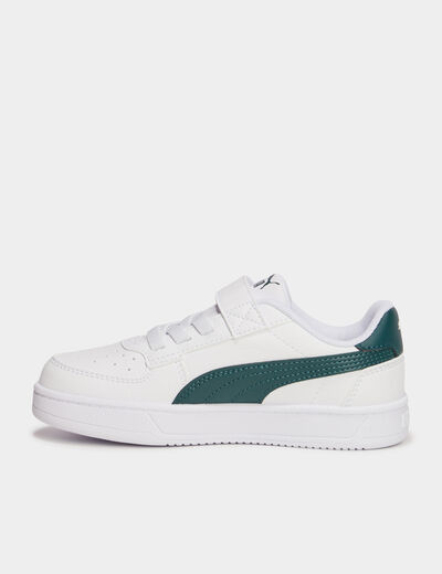 Tennis basses à scratchs Puma Caven blanc garçon