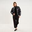 Gilet cardigan col rond boutonn&eacute; noir femme
