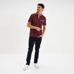 Polo piqu&eacute; manches courtes coton prune homme