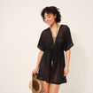 Robe de plage dentelle noir femme