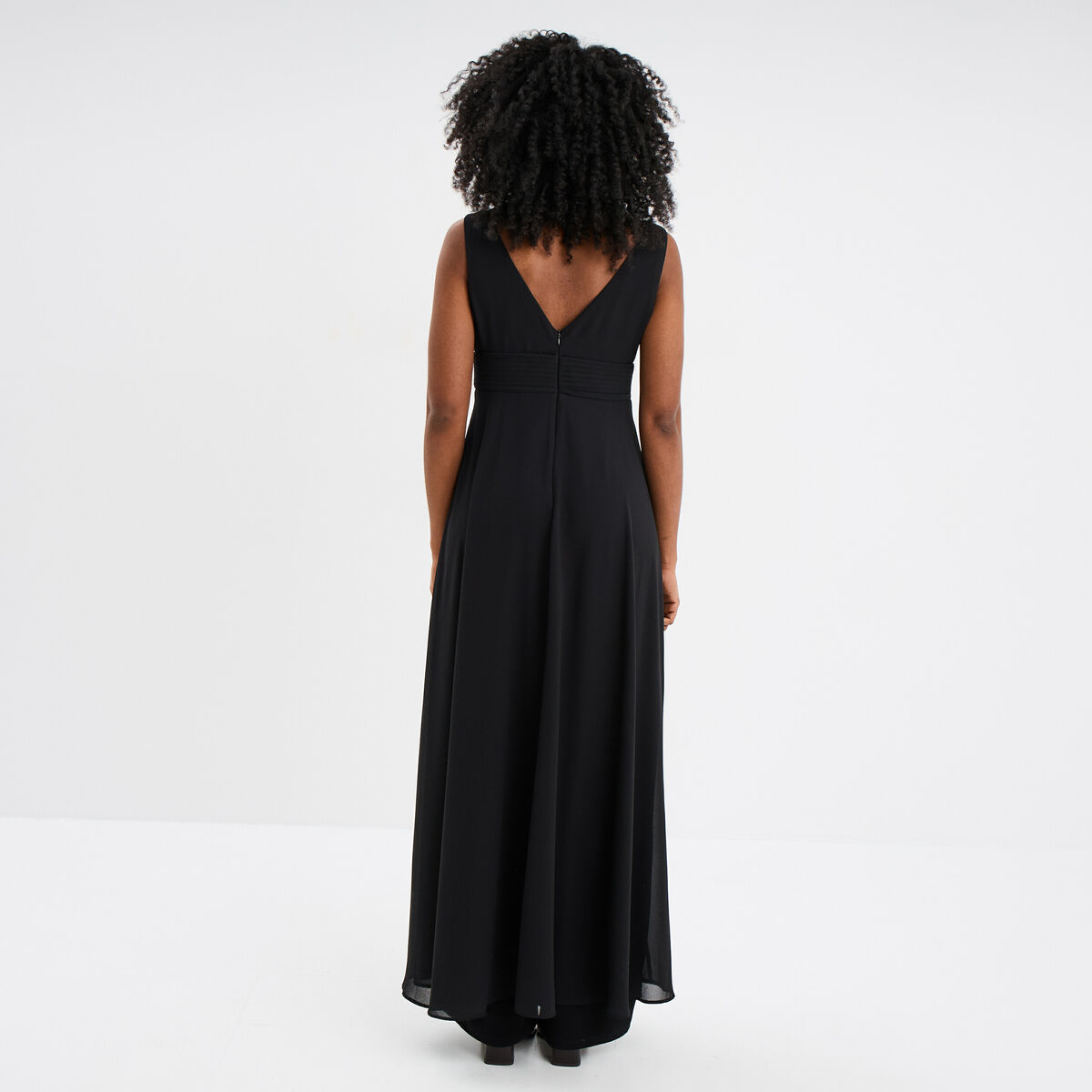 Combinaison pantalon avec voile jupe noir femme