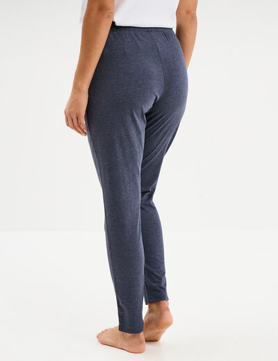 Pantalon de pyjama ajust&eacute; bleu femme