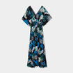 Robe longue évasée noir femme