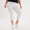 Legging corsaire taille &eacute;lastiqu&eacute;e blanc femme grande taille