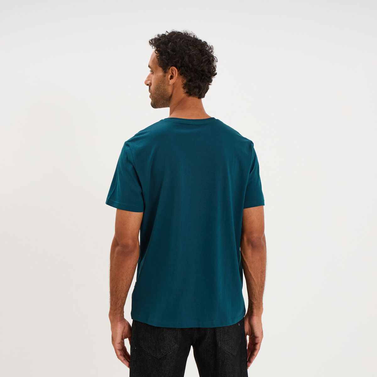 T-shirt manches courtes coton bleu canard homme