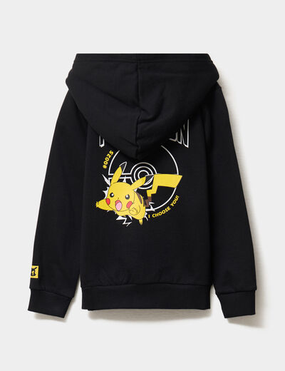 Sweat zippé à capuche Pokémon Pikachu noir garçon