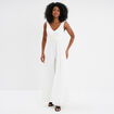 Combinaison pantalon avec voile jupe blanc femme