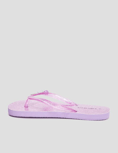 Tongs à paillettes et bijoux Wamea Beach violet fille