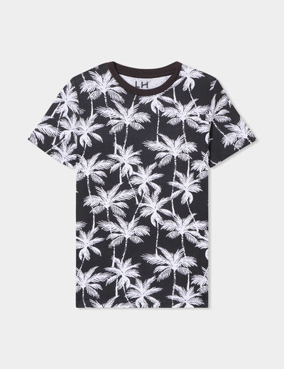 T-shirt manches courtes coton noir garçon