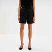Short &agrave; sequins taille haute noir femme