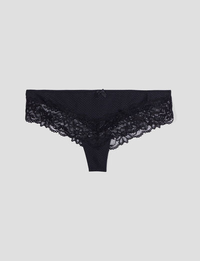 Shorty micro dentelle noir femme