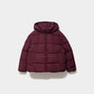 Doudoune &agrave; capuche oversize zipp&eacute;e violet fonc&eacute; femme grande taille