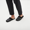 Chaussons mules détails simili cuir noir homme