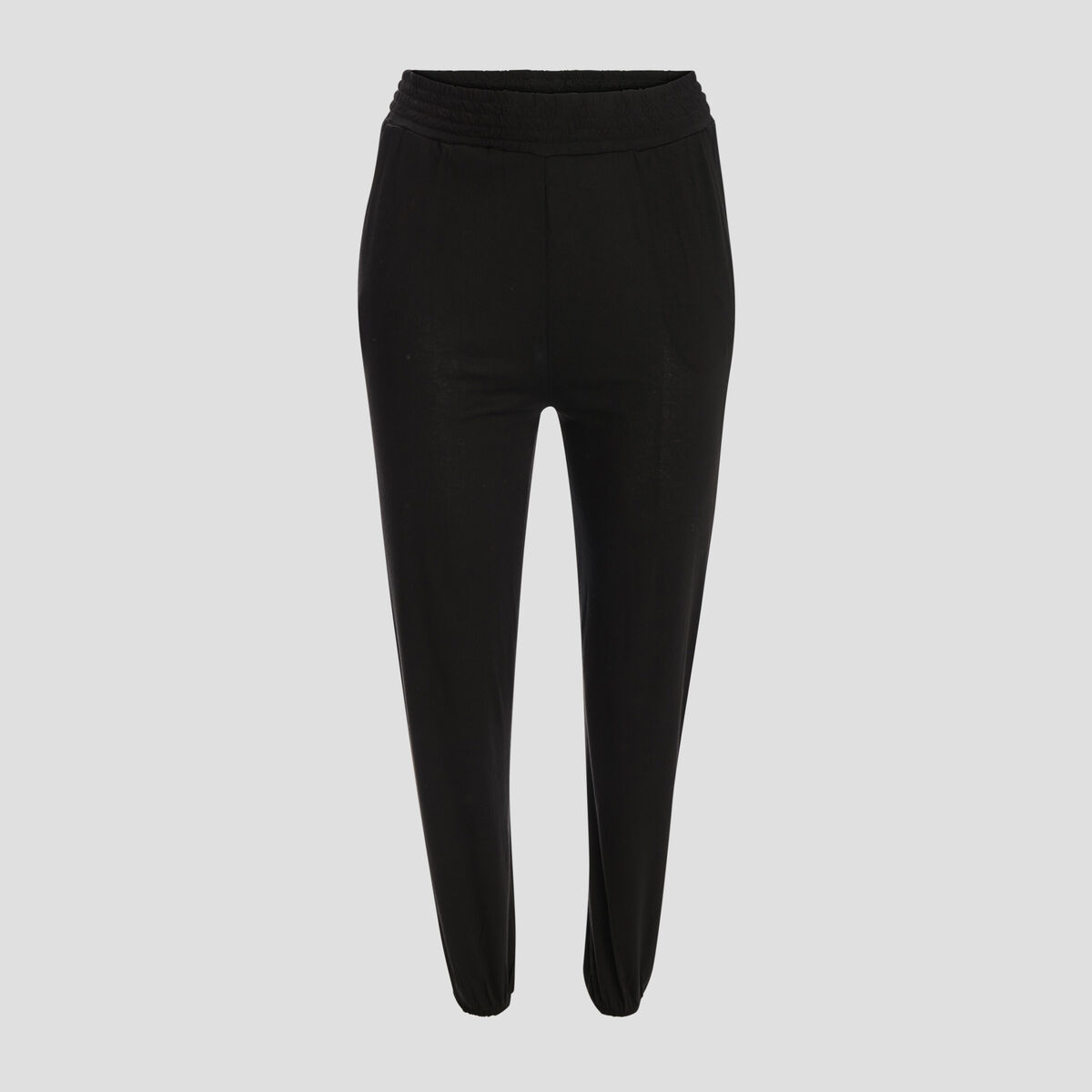 Pantalon sarouel droit noir femme grande taille