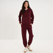 Pantalon de jogging molletonn&eacute; violet fonc&eacute; femme