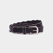 Ceinture bord festonné détails bijoux noir femme