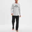 Ensemble pyjama pantalon 2 pi&egrave;ces coton gris homme