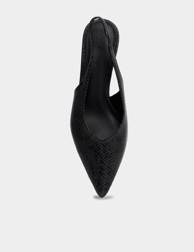 Escarpins slingback &agrave; talons aiguilles noir femme